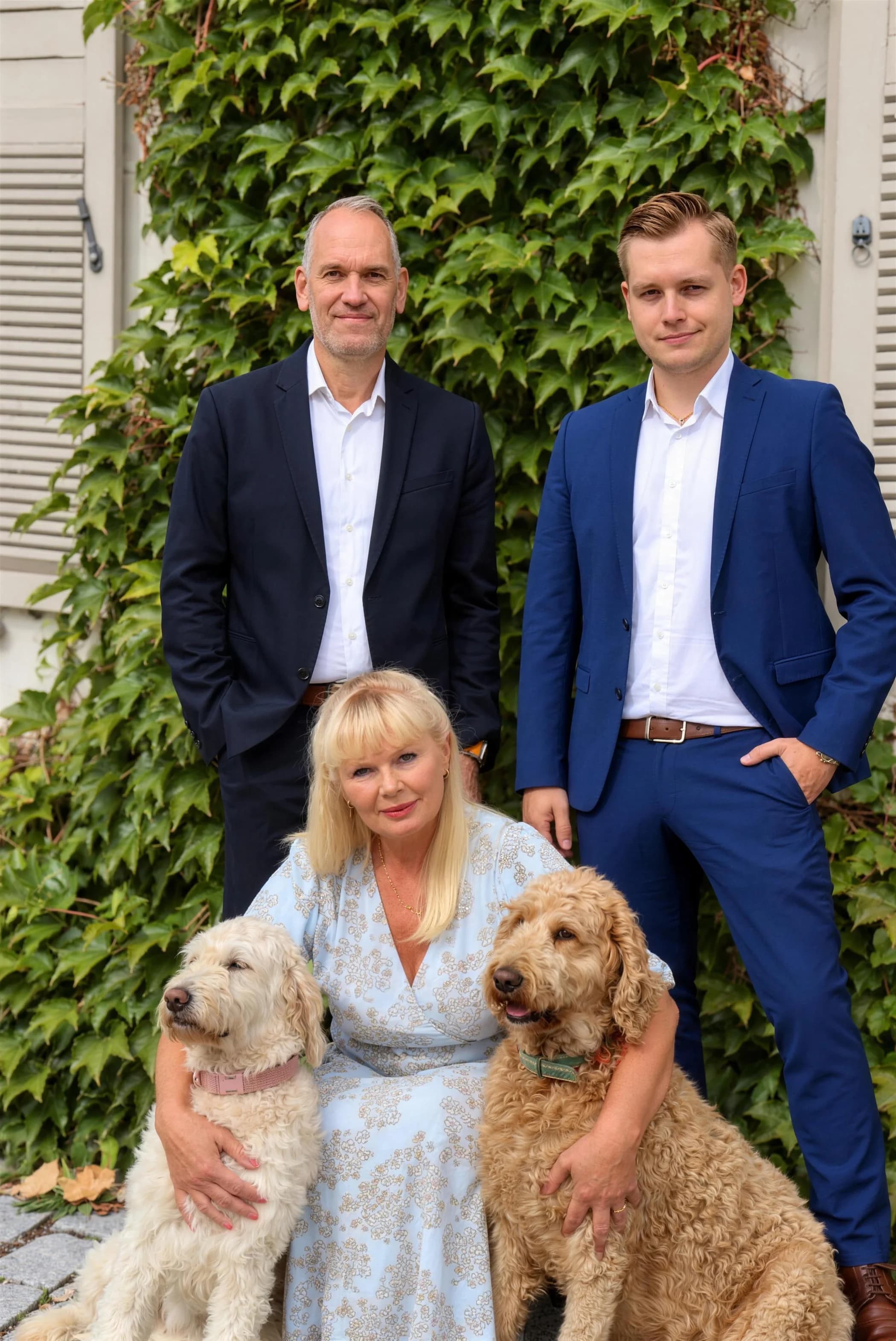 Das Team von IM PLUS Immobilien vor dem Büro in Rosenheim