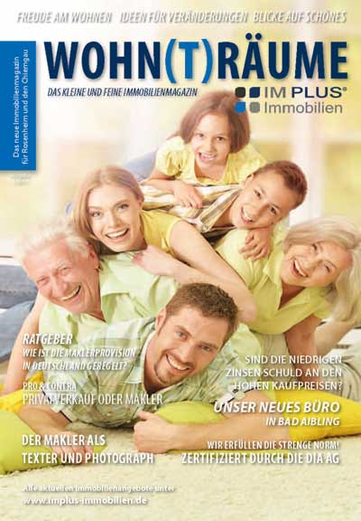 Im Plus Immobilien Magazin Cover - Fröhliche Familie