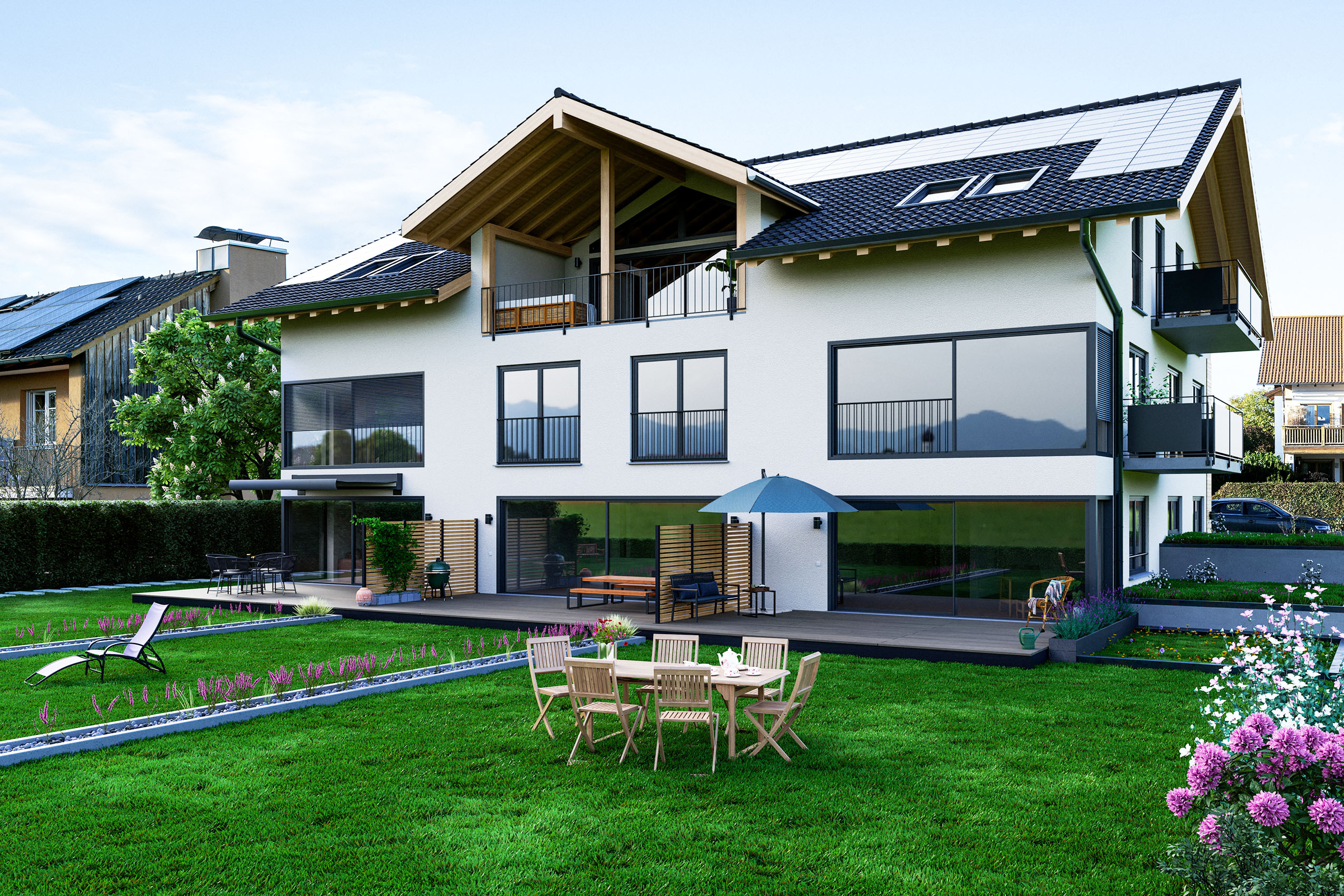 Moderne Neubau Immobilie in Rosenheim mit großem Garten